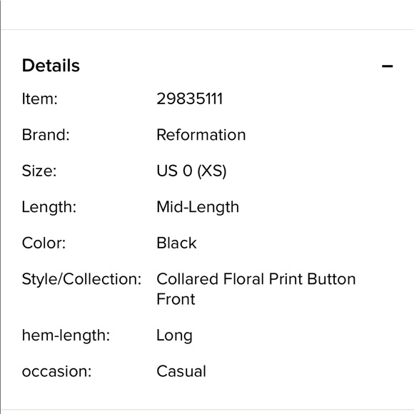 Reformation button front midi dress xs - Picture 6 of 9